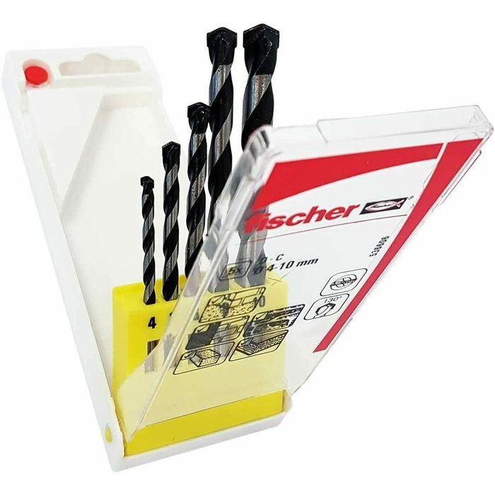 Fischer Juego de 5 Brocas de Percusión con Punta de Carburo (ø4,0 / 5,0 / 6,0 / 8,0 / 10,0 mm) Fischer Juego de 5 Brocas de Percusión con Punta de Carburo (ø4,0 / 5,0 / 6,0 / 8,0 / 10,0 mm)