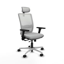 PIQUERAS Y CRESPO Silla de oficina Haches Gris claro y Blanco