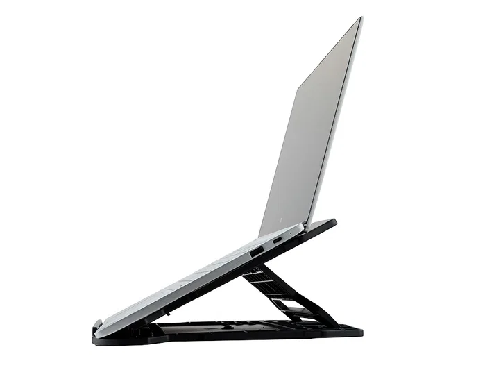 Q-connect Soporte para Portátil Ajustable hasta 17" en 7 Ángulos, Color Negro, 260x280x60 mm