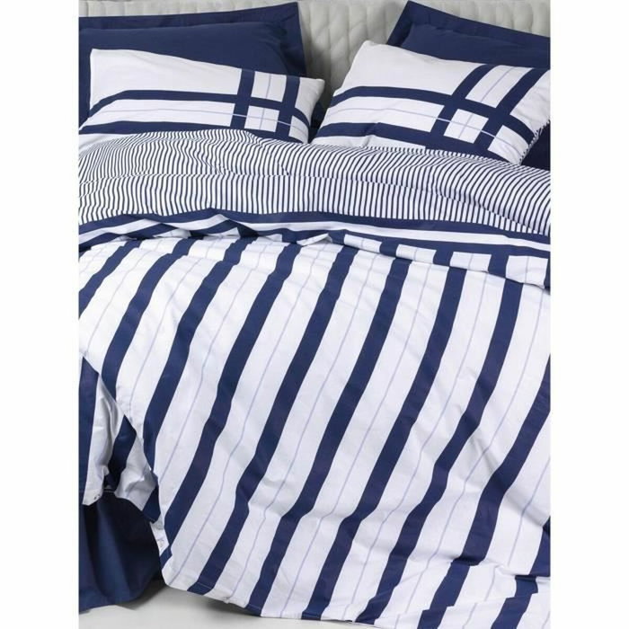 Aucune Juego de cama Azul 100% algodón con funda nórdica y 2 fundas de almohada Aucune Juego de cama Azul 100% algodón con funda nórdica y 2 fundas de almohada