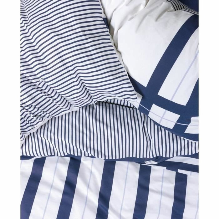 Aucune Juego de cama Azul 100% algodón con funda nórdica y 2 fundas de almohada Aucune Juego de cama Azul 100% algodón con funda nórdica y 2 fundas de almohada
