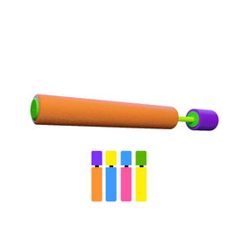 Marbueno Pistola de Agua Foam Succion Color Morado y Naranja 38x5 cm Jardin, Piscina y Playa MARBUENO SUMMER 10118MONA