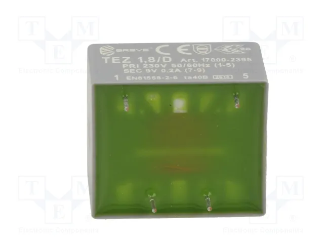 BREVE TUFVASSONS Transformador Cerrado TEZ 1,8VA 230VAC a 9V BREVE TUFVASSONS Transformador Cerrado TEZ 1,8VA 230VAC a 9V