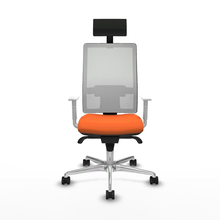 PIQUERAS Y CRESPO Silla de oficina Horna con mecanismo Sincro, Naranja y Blanco