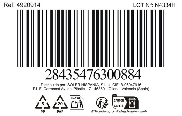 Inde Mug Jumbo 450 cc "Melody" Ø11.7x7.8 cm (36 Unidades)