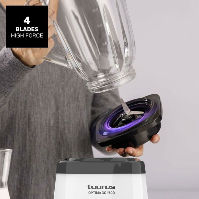 Batidora de Vaso Taurus 912471000 Blanco Negro 1500 W 1,5 L