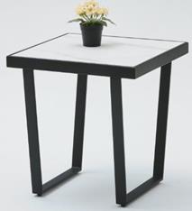 DKD Home Decor Mesita Auxiliar de Metal y Cerámica Blanco