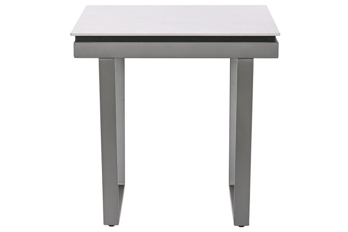 DKD Home Decor Mesita Auxiliar de Metal y Cerámica Blanco DKD Home Decor Mesita Auxiliar de Metal y Cerámica Blanco