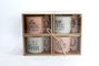 DKD Home Decor Set de 4 Tazas de Gres Rosa Mate