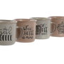 DKD Home Decor Set de 4 Tazas de Gres Rosa Mate