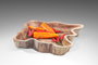 DKD Home Decor Centro de Mesa de Teca Tallada Marrón 40x40x5 cm