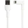 StarTech.com Cable USB-A a Lightning Angular RUSBLTMM1MWR 1m - Certificado MFi - Reforzado con Fibra de Aramida - Alivio de Tensión - Color Blanco