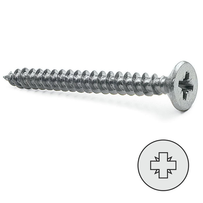 UCAFIX Tornillo para madera cabeza plana Pozidriv zincado DIN 7505-A 4mm x 15mm UCAFIX Tornillo para madera cabeza plana Pozidriv zincado DIN 7505-A 4mm x 15mm