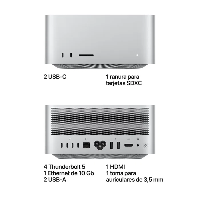 Apple Mac Studio M5 Max 36GB 512GB SSD Plata Apple Mac Studio M5 Max 36GB 512GB SSD Plata