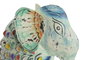 DKD Home Decor Figura de Elefante en Metal Azul
