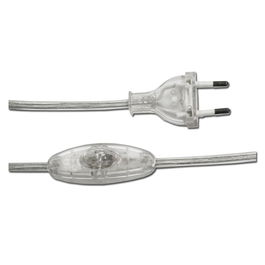 Edm Conexión con Interruptor 3A 1,5m 2x0,75mm Manguera Plana Transparente