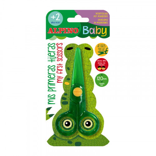 Alpino PT0036 Tijera Baby para Manualidades Infantil, Puntas Redondas, Corte Recto, 120 mm, Verde Alpino PT0036 Tijera Baby para Manualidades Infantil, Puntas Redondas, Corte Recto, 120 mm, Verde
