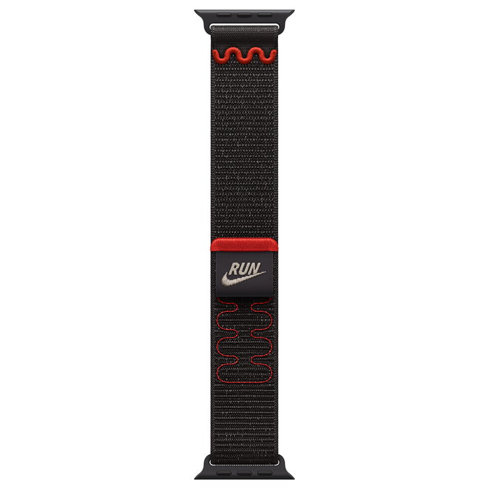 Apple Nike Sport Loop Banda para Apple Watch 44mm 45mm 46mm 49mm Midnight Black - Nylon y Poliéster Reciclado, Cierre de Velcro