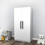 Hanah Home Armario Akser Blanco 90x180x45 cm con Almacenamiento Adicional y Estantes