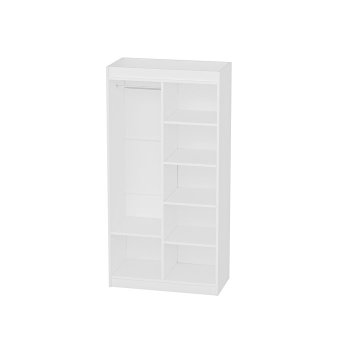 Hanah Home Armario Akser Blanco 90x180x45 cm con Almacenamiento Adicional y Estantes