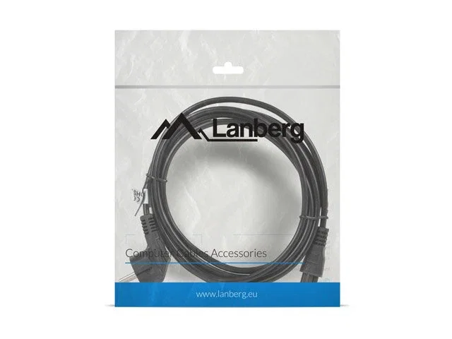 Lanberg CA-C5CA-11CC-003-BK Cable de Alimentación C5 Angular a CEE7/7 3m Negro
