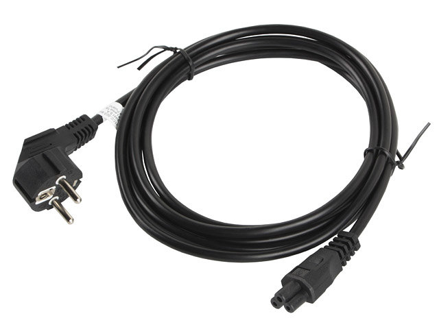 Lanberg CA-C5CA-11CC-003-BK Cable de Alimentación CEE 7/7 a C5 Angular Negro 3m