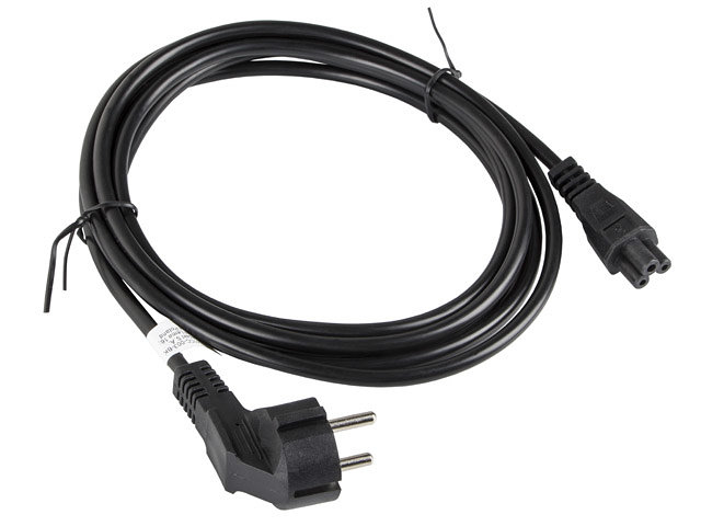 Lanberg CA-C5CA-11CC-003-BK Cable de Alimentación CEE 7/7 a C5 Angular Negro 3m