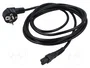 Lanberg Cable de alimentación C5 acoplador y CEE7/7, 3 m, Negro