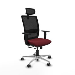 PIQUERAS Y CRESPO Silla de oficina Haches Sincro/Traslack Granate y Negro