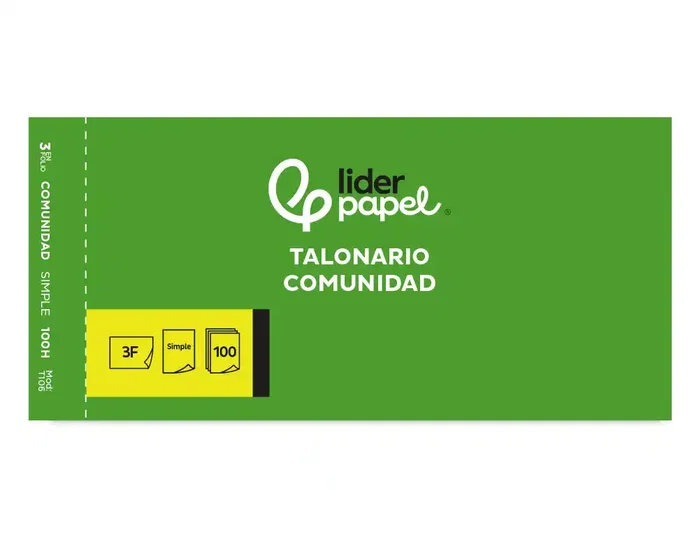 Liderpapel Talonario Comunidad Tres en Folio con IVA y Matriz