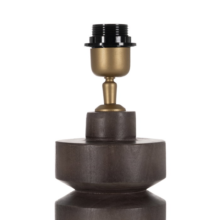 Base Lámpara Mesa Marrón Madera de Mango 12 X 12 X 25 cm