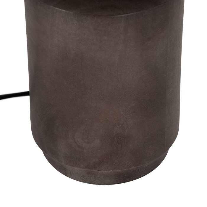 Base Lámpara Mesa Marrón Madera de Mango 12 X 12 X 25 cm