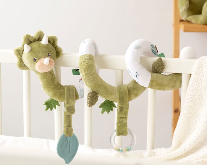 KioKids - Peluche Juguete Espiral Dinosaurio Verde para Bebé +0 Meses, para Cuna, Silla de Paseo y Colección, Material Polyester, Lavable 30° KioKids - Peluche Juguete Espiral Dinosaurio Verde para Bebé +0 Meses, para Cuna, Silla de Paseo y Colección, Material Polyester, Lavable 30°