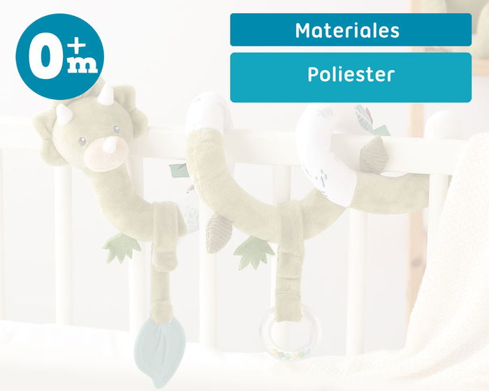 KioKids - Peluche Juguete Espiral Dinosaurio Verde para Bebé +0 Meses, para Cuna, Silla de Paseo y Colección, Material Polyester, Lavable 30° KioKids - Peluche Juguete Espiral Dinosaurio Verde para Bebé +0 Meses, para Cuna, Silla de Paseo y Colección, Material Polyester, Lavable 30°