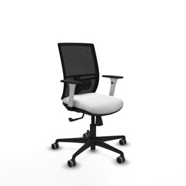 PIQUERAS Y CRESPO Silla de oficina Yunquera con mecanismo Sincro, Blanco/Negro