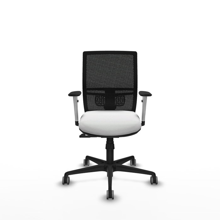 PIQUERAS Y CRESPO Silla de oficina Yunquera con mecanismo Sincro, Blanco/Negro