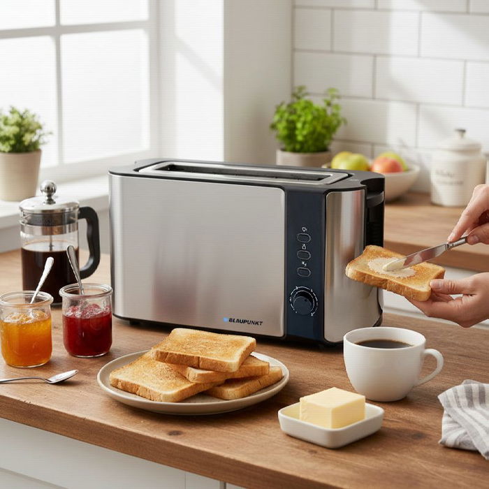 Blaupunkt Tostador de Boca Ancha 1000W de Acero Inoxidable