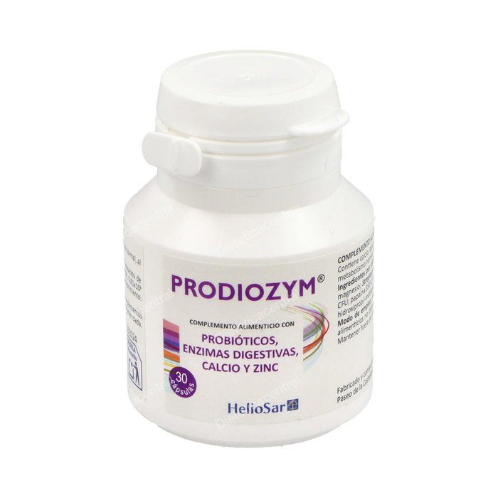 HELIOSAR Prodiozym 30 Cápsulas - Probióticos, Enzimas Digestivas y Zinc para Apoyo Digestivo e Inmune HELIOSAR Prodiozym 30 Cápsulas - Probióticos, Enzimas Digestivas y Zinc para Apoyo Digestivo e Inmune