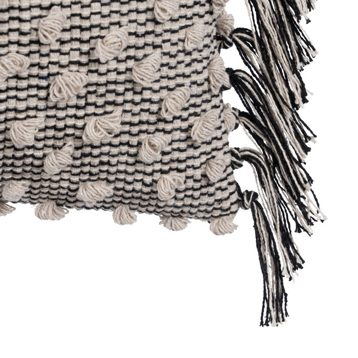 Cojín Beige-Negro Algodón Decoración 30 X 60 cm (Set de 2) Cojín Beige-Negro Algodón Decoración 30 X 60 cm (Set de 2)