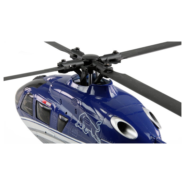 AMEWI The Flying Bulls EC135 PRO Helicóptero a Escala 1:32, RC de 6 Canales, RTF con Motor Brushless, Azul/Gris, para Principiantes 16+