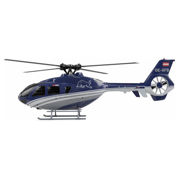 AMEWI The Flying Bulls EC135 PRO Helicóptero a Escala 1:32, RC de 6 Canales, RTF con Motor Brushless, Azul/Gris, para Principiantes 16+