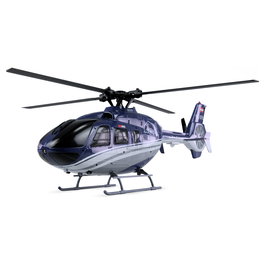 AMEWI The Flying Bulls EC135 PRO Helicóptero a Escala 1:32, RC de 6 Canales, RTF con Motor Brushless, Azul/Gris, para Principiantes 16+