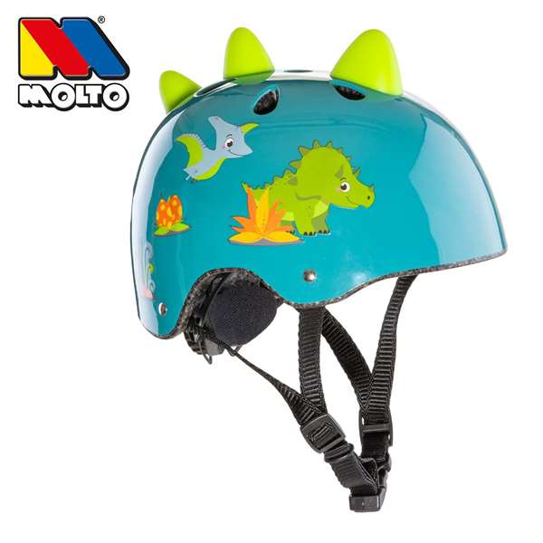 Molto Casco Dinosaurio para Niños 2+ Años, 25x22x15 cm, Juego en Español e Inglés