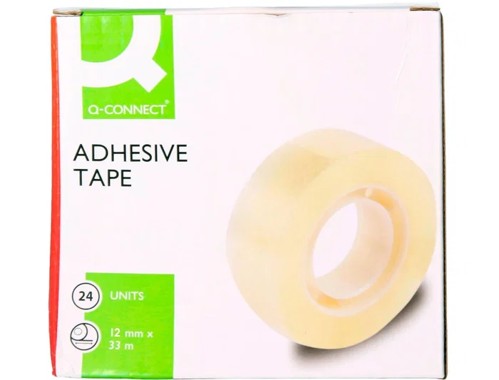 Q-connect Cinta adhesiva transparente 33 m x 12 mm, encelofanada, para embalar y sujeción de materiales ligeros Q-connect Cinta adhesiva transparente 33 m x 12 mm, encelofanada, para embalar y sujeción de materiales ligeros