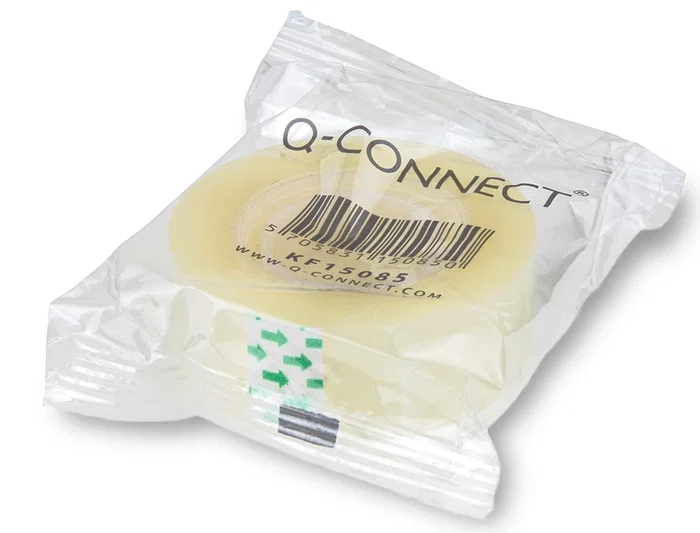 Q-connect Cinta adhesiva transparente 33 m x 12 mm, encelofanada, para embalar y sujeción de materiales ligeros Q-connect Cinta adhesiva transparente 33 m x 12 mm, encelofanada, para embalar y sujeción de materiales ligeros