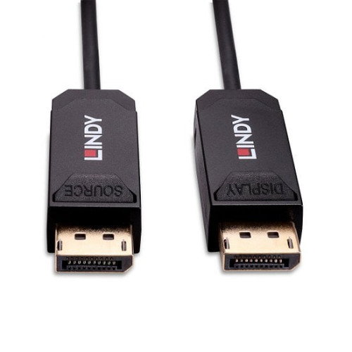 LINDY Cable DisplayPort 2.0 15 m Negro 38521 - Conector Macho a Macho, 8K 60Hz, 24 Gbit/s