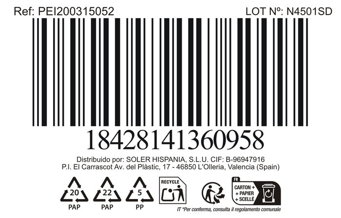Inde Reposacucharas de Madera Peixe, 24.7 x 7.2 x 2.6 cm (24 Unidades)