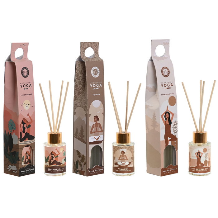 DKD Home Decor Ambientador Mikado Cristal Yoga Pack de 3