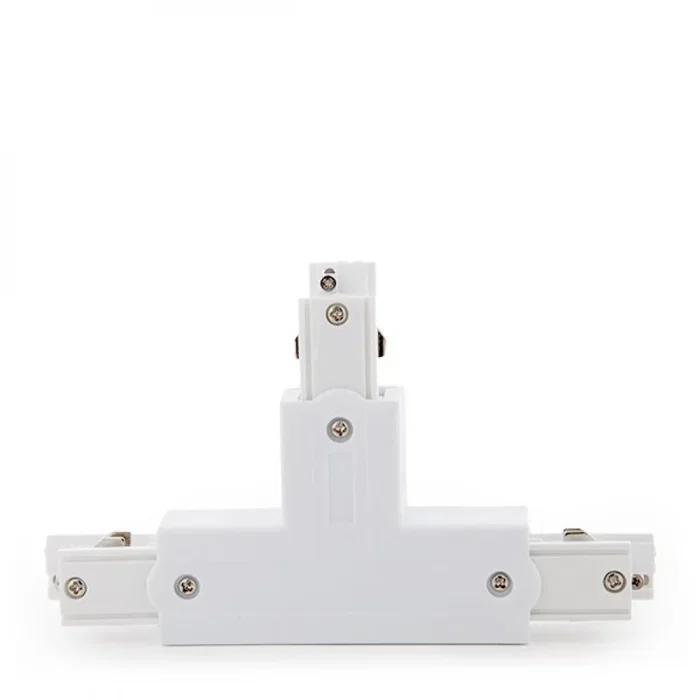 Conector T Carril Trifásico Blanco