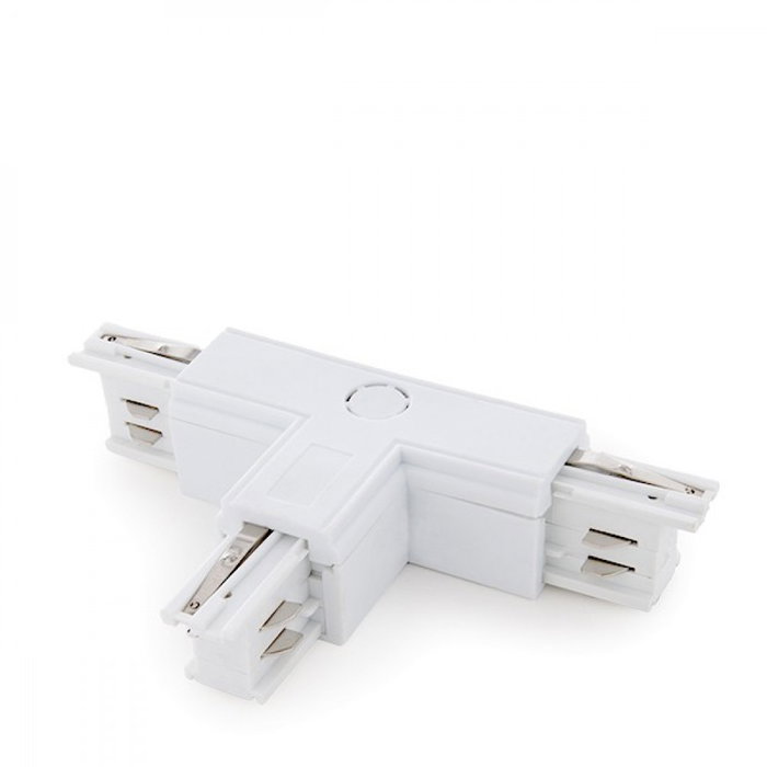 Conector T para Carril Trifásico Blanco Conector T para Carril Trifásico Blanco